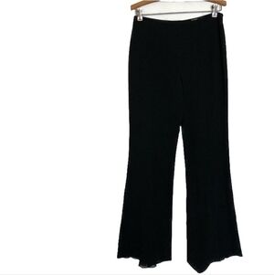 😍Escada Wool Silk Chiffon Pants Wide Bell Leg Black Women’s Size 38 / 29 waist